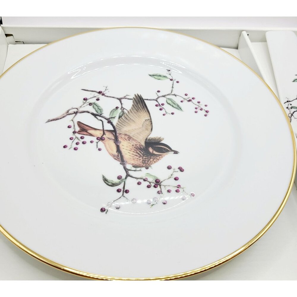 Cake Plate & Server Set Andrea By Sadek Bird Design 10" Party Serving Platter - Picture 3 of 8